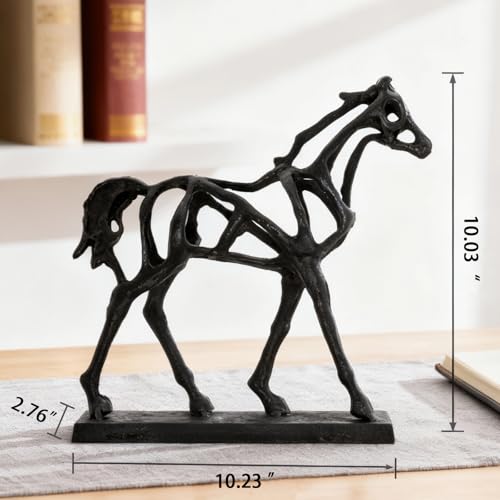 Cast Iron Horse Statue – Abstract Equestrian Sculpture