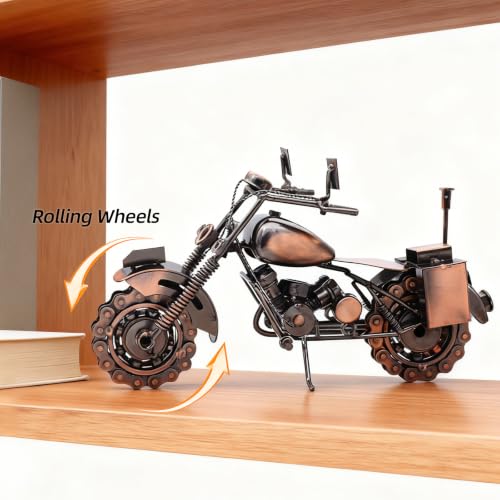 Handmade Metal Motorcycle Figurine – Touring Style