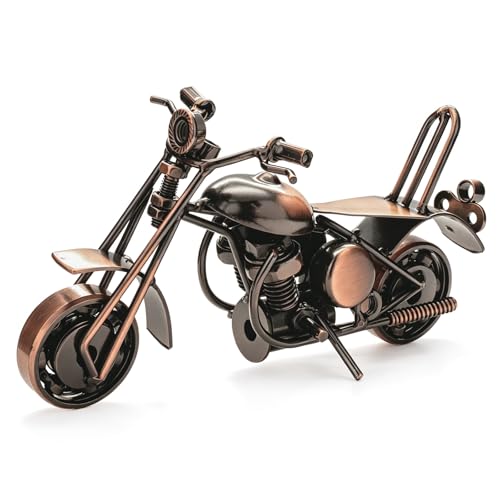 Handmade Metal Motorcycle Model – Retro Desk Decor