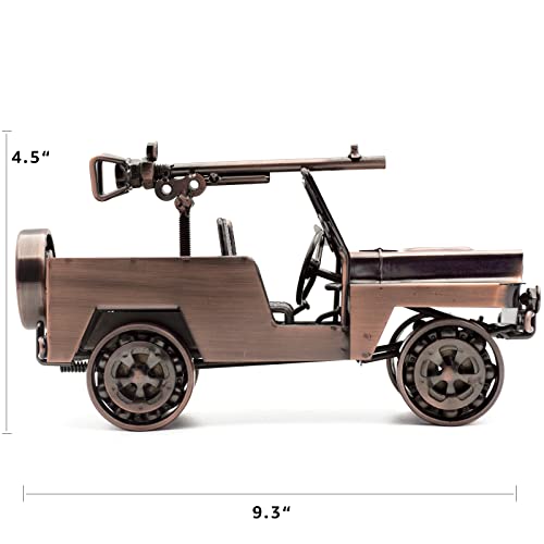 Handmade Military Vehicle Sculpture – Vintage Army Decor
